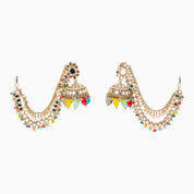 Mirror Jhumkie Earrings with Chain