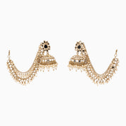 Mirror Jhumkie Earrings with Chain