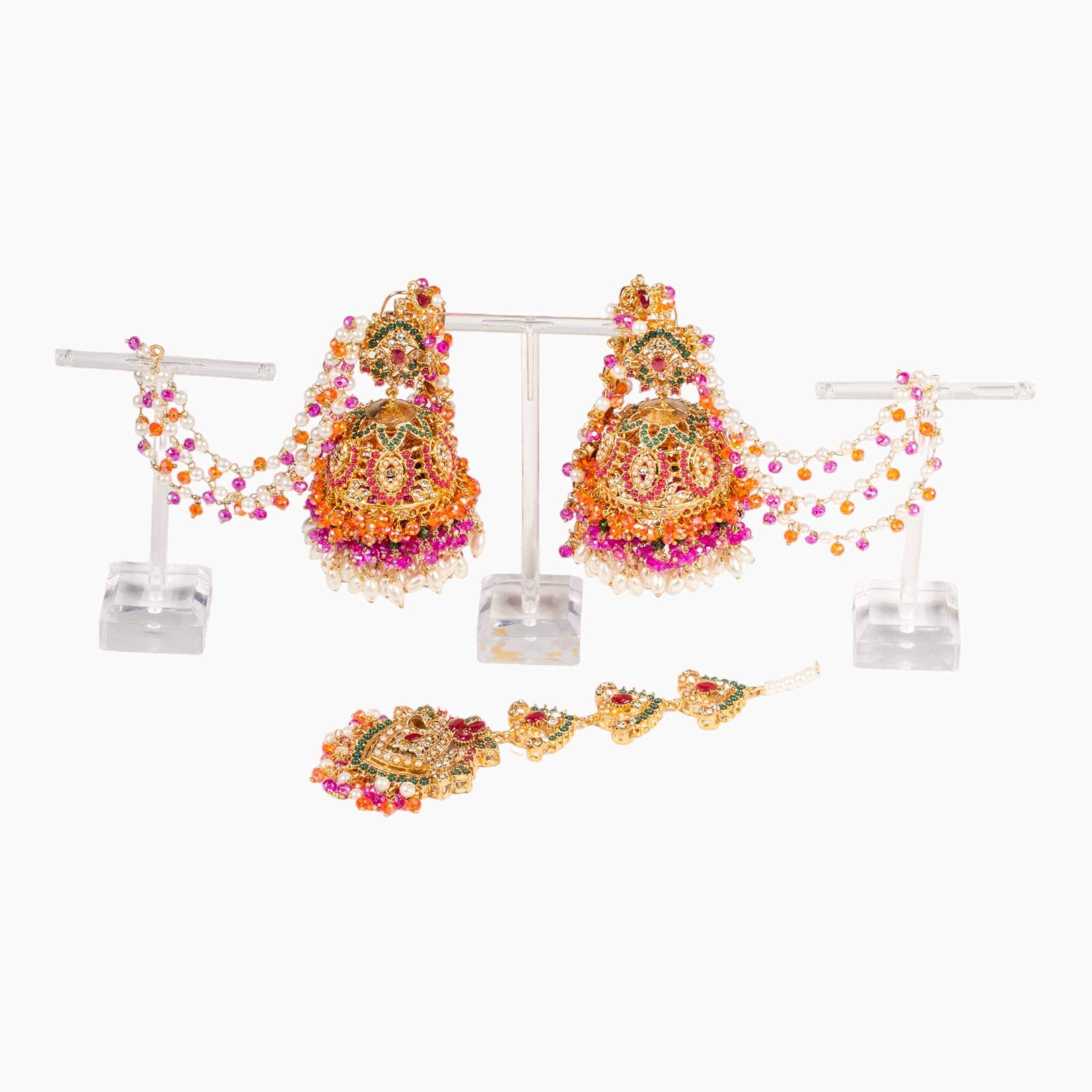 Veer Jhumka Earrings and Tikka Set