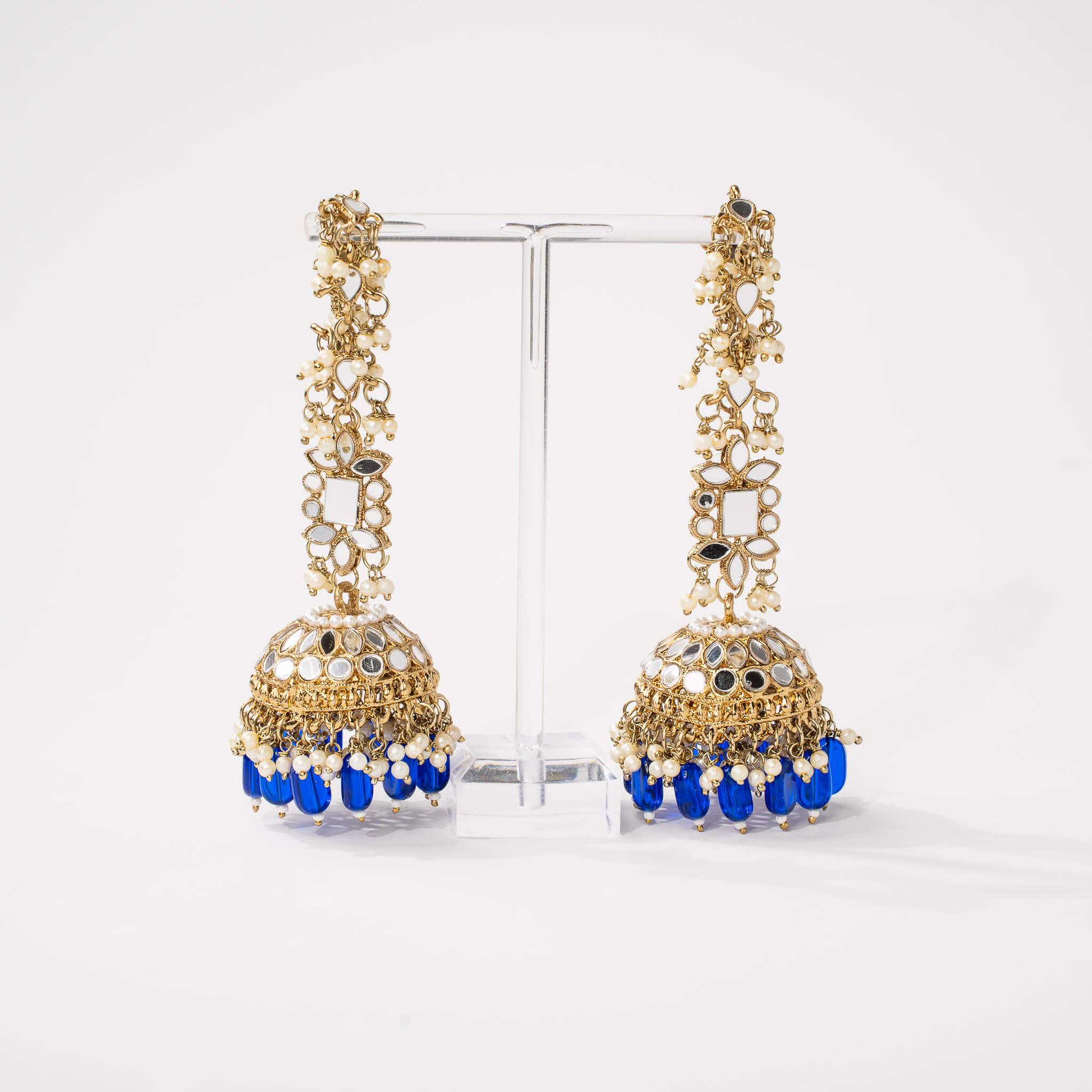 Ameerah Mirror Jhumkie Earrings - MAHARANI