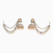 Mirror Jhumkie Earrings with Chain